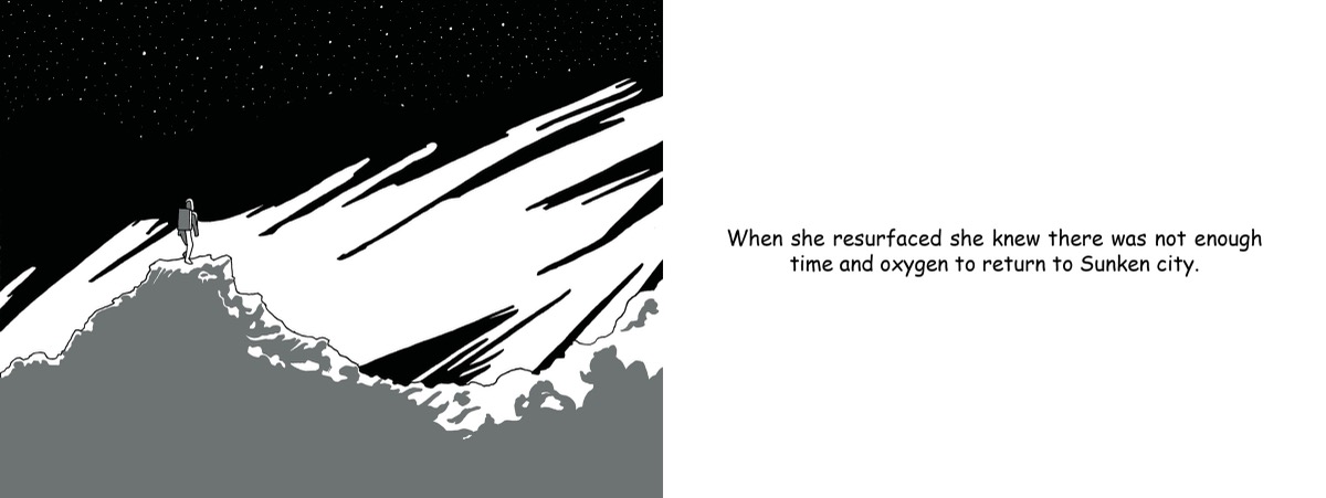 Shapes beyond the horizon appear to be monsters.
