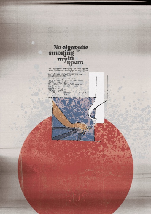 No cigarette smoking in my room poster.