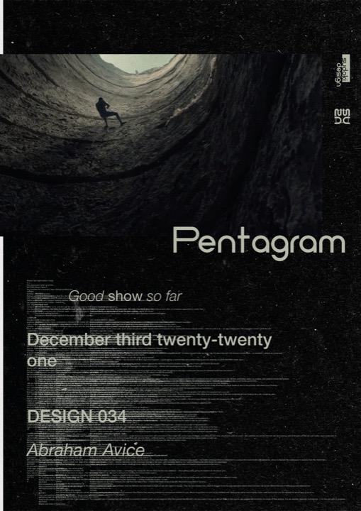 Pentagram PRINT READY poster.