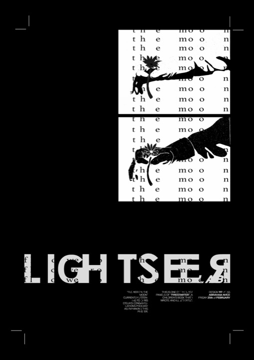 flower moon.b&w poster.