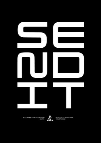 SEND IT lettering in white on black with the Substation mark.