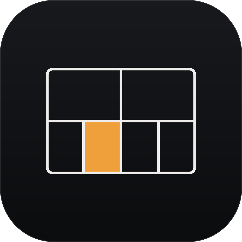 Wide Shot app icon showing a story grid with one amber panel.